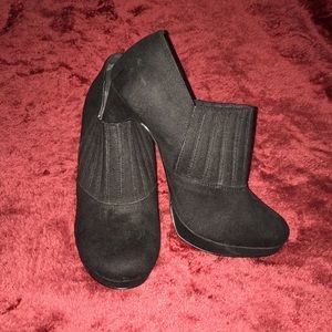Black Suede Ankle Heels